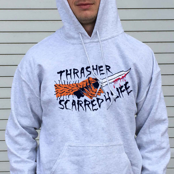 Thrasher scarred for top life hoodie