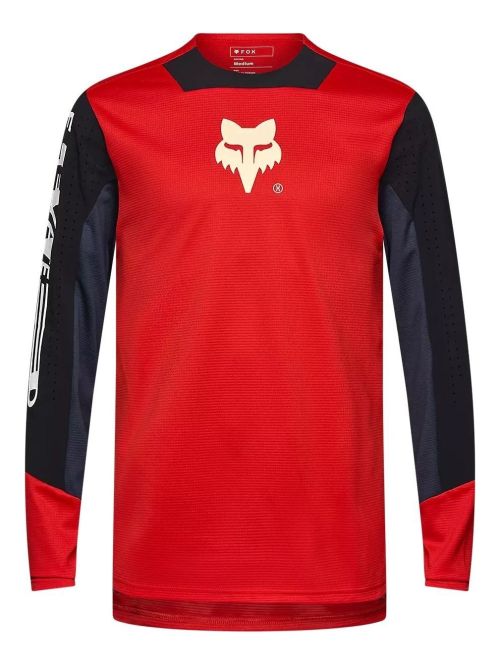 Dětský dres na kolo Fox Yth Defend Ls Jersey Elevated Fluorescent Red